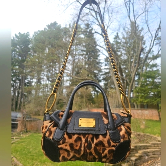 ハンドバッグ DOLCE & GABBANA CALF LEATHER HANDBAG Dolce & Gabbana Brown and Black Hand Bag Calf Leather
